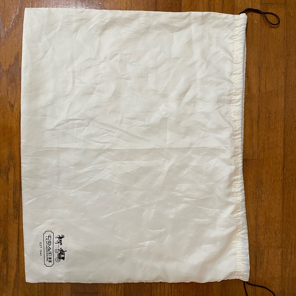 Tan Coach “C” pattern Purse - Picture 6 of 12